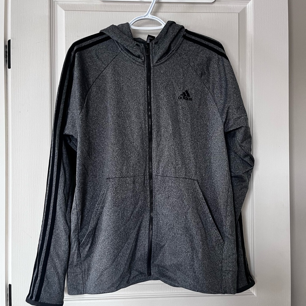 Adidas Gray Zip-Up Hoodie